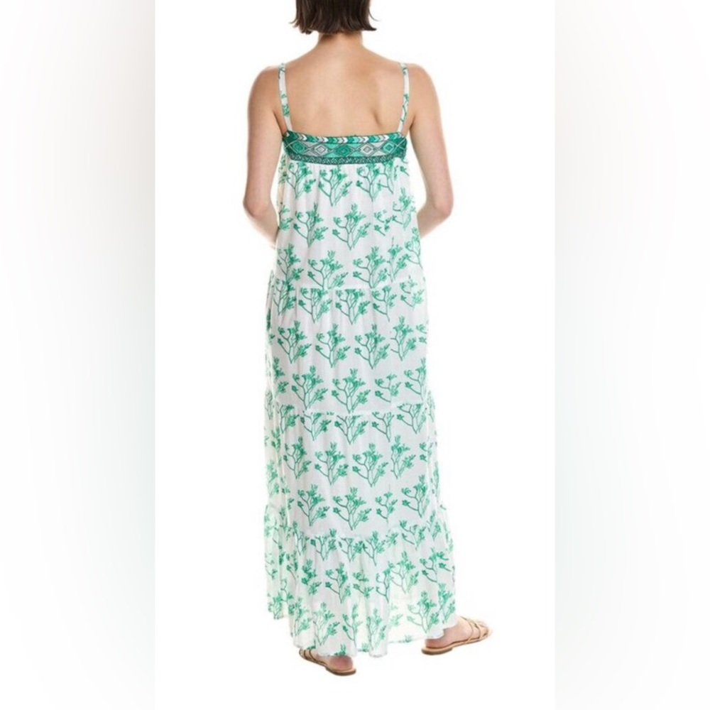 NWT Ro's Garden By Anthropologie Natasha Hand Painted Floral Print Tiered Maxi - Picture 5 of 9